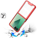 For Samsung Z Flip 7 Transparent Hybrid Shockproof Case Cover - Red