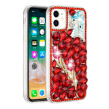 For Apple iPhone 11 (XI6.1) Full Diamond with Ornaments Case Cover - Red Exquisite Garden