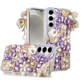 For Samsung s25 Ultra Full Diamond with Ornaments Case Cover - Ultimate Multi Ornament Purple