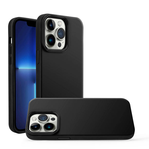 For Apple iPhone 11 (XI6.1) Premium LIQUID Silicone with Metal Buttons and Camera Edges Case Cover - Black