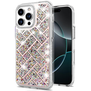 For iPhone 16 Pro Max 6.9 inch Bling Hybrid Case Cover - A