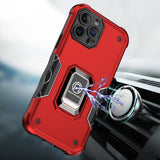 For Apple iPhone 11 (XI6.1) OPTIMUM Magnetic Ring Stand Hybrid Case Cover - Red