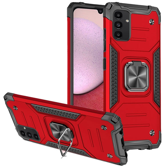 For Samsung A14 5G Robust Magnetic Kickstand Hybrid Case Cover - Red