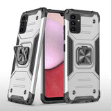 For Samsung A14 5G Robust Magnetic Kickstand Hybrid Case Cover - Silver