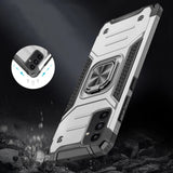 For Samsung A14 5G Robust Magnetic Kickstand Hybrid Case Cover - Silver