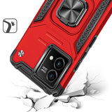 For Motorola G Stylus 5G (MultiCarrier 6.6" 16MP Camera) 2023 Robust Magnetic Kickstand Hybrid Case Cover - Red