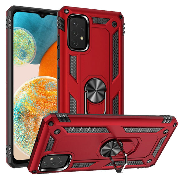 For Samsung A23 5G Ring Magnetic Kickstand Hybrid Case Cover - Red
