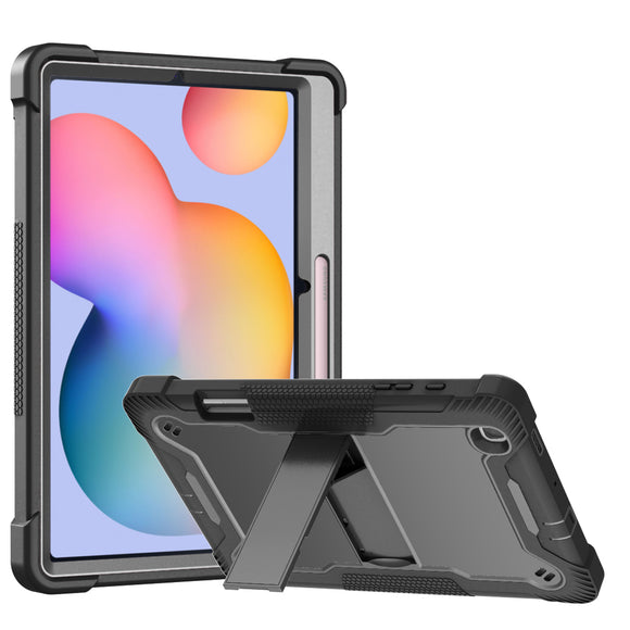 For Samsung Galaxy Tab S6 Lite 10.4inch Tough Tablet Strong Kickstand Hybrid Case Cover - Black