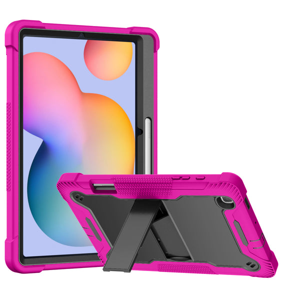 For Samsung Galaxy Tab S6 Lite 10.4inch Tough Tablet Strong Kickstand Hybrid Case Cover - Hot Pink