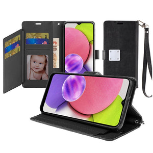 For Motorola G Stylus 5G (MultiCarrier 6.6" 16MP Camera) 2023 Wallet ID Card Holder Case Cover - Black
