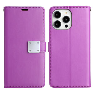 For Motorola G Stylus 5G (MultiCarrier 6.6" 16MP Camera) 2023 Wallet ID Card Holder Case Cover - Dark Purple