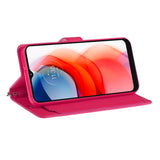 For Motorola G Stylus 5G (MultiCarrier 6.6" 16MP Camera) 2023 Wallet ID Card Holder Case Cover - Hot Pink