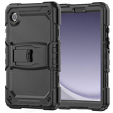 For Samsung A9 8.7inch Heavy Duty Full Body Rugged Tablet Kickstand Case Cover - Black/Black
