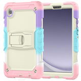 For Samsung A9 8.7inch Heavy Duty Full Body Rugged Tablet Kickstand Case Cover - Beige/Camo Pink