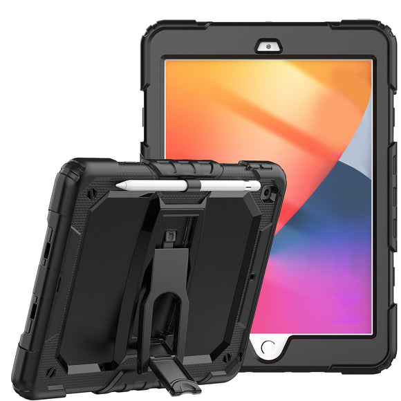 For Samsung A9 Plus 11 inch Heavy Duty Full Body Rugged Tablet Kickstand Case Cover - Black/Black