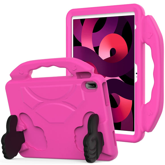 For Apple iPad 10th Gen 2022 Thumbs Up Kickstand Shockproof Tablet Case Cover - Hot Pink