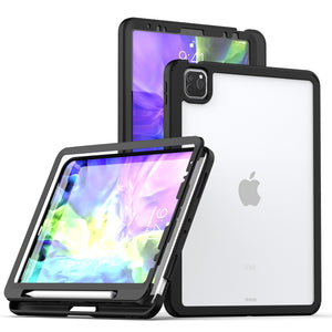 For Apple iPad Air 4 / iPad Pro 11 inch 3in1 Tablet Transparent Hybrid Case Cover - Clear/Black