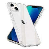 For iPhone 15 Plus Colored Shockproof Transparent Hard PC TPU Hybrid Case - Cover - Clear/Clear