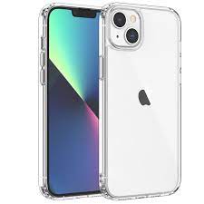 For iPhone 15 Plus Colored Shockproof Transparent Hard PC TPU Hybrid Case - Cover - Clear/Clear