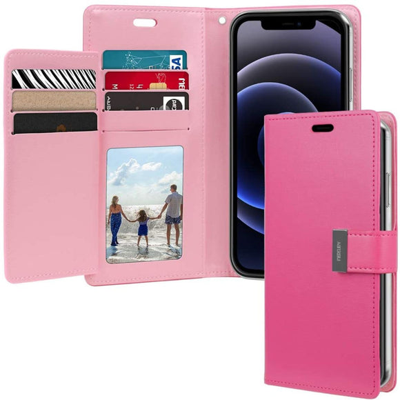 For iPhone 15 Pro Max / Ultra Wallet ID Card Holder Case Cover - Hot Pink