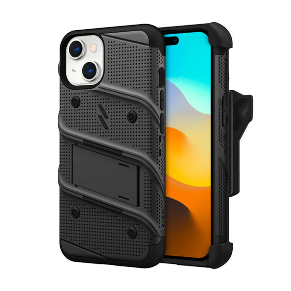 ZIZO BOLT Bundle with Tempered Glass iPhone 15 Case - Black