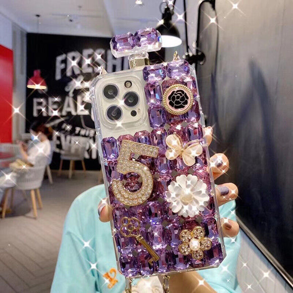 Diamond Perfume Bottle case iPhone 13 Pro - Purple