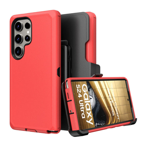 Phone Case with clip Samsung Galaxy S24 plus With Belt Clip - red