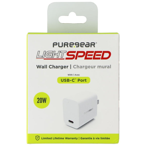 PUREGEAR LightSpeed 20W Single USB-C PD Wall Charger - White