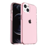For iPhone 15 Plus Sturdy Ultra Thick 3mm Transparent Hybrid Case Cover - Pink