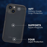 Pelican Voyager with MagSafe Case and Holster BLACK- iPhone 14/13