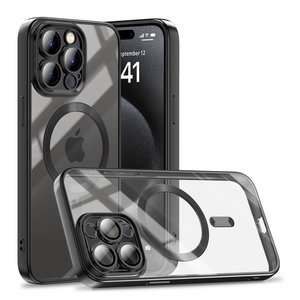 MagSafe Magnetic Clear Electroplating Case For iPhone 15 Pro max - Black