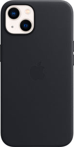Apple - iPhone 13 Leather Case with MagSafe - Midnight