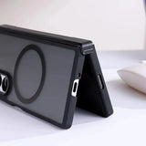 For Samsung Z Fold 7 [Magnetic Circle] Smooth Safe Matte Feel Hybrid Case - Black