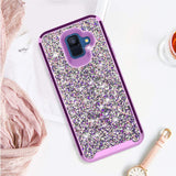 For Samsung Galaxy A6 - Rubberized Dual Layered Full Diamond Hybrid Series Case with Silicon Hybrid Cover in ZV Blister Packaging-Purple