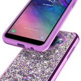 For Samsung Galaxy A6 - Rubberized Dual Layered Full Diamond Hybrid Series Case with Silicon Hybrid Cover in ZV Blister Packaging-Purple