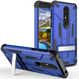 FOR ALCATEL ONYX - HYBRID TRANSFORMER CASE WITH KICKSTAND AND UV COATED PC/TPU LAYERS IN ZV BLISTER PACKAGING - BLUE