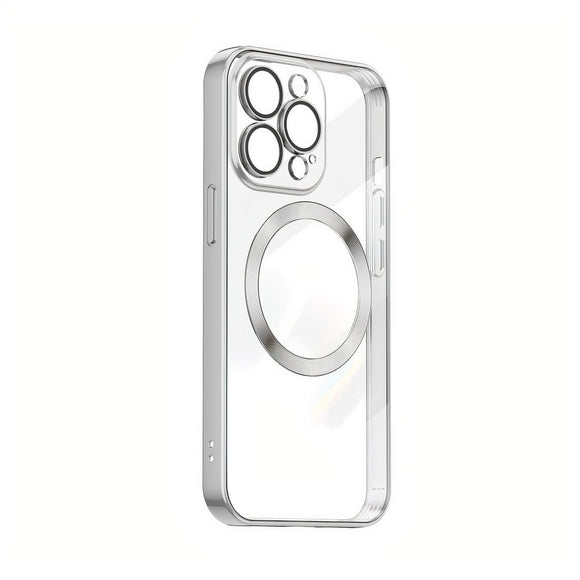 MagSafe Magnetic Clear Electroplating Case For iPhone 14 Pro Max - Silver