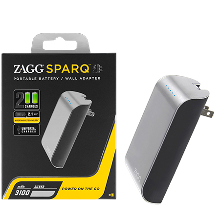 ZAGG Sparq Powerbank Universal External Battery Charger with Wall Adapter(3100mAh)