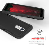 For LG Q7+ - Zizo ION Triple Layered Hybrid Case w/ Tempered Glass Screen Protector LG Q7 Plus