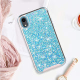 For iPhone XR - Rubberized Dual Layered Full Diamond Hybrid Series Case with Silicon Hybrid Cover in ZV Blister Packaging