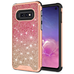 SAMSUNG GALAXY S10E CASE -WANDERLUST SERIES DUAL LAYERED WITH GLITTER DESIGN