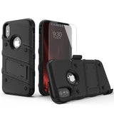 For iPhone Xs Max - Zizo BOLT Cover with Full Edge to Edge Tempered Glass Screen Protector, Holster, Kickstand, Lanyard