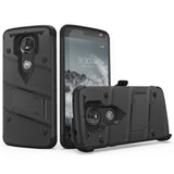 For motorola moto e5 Cruise - BOLT Cover w/ Kickstand, Holster, Tempered Glass Screen Protector, Lanyard compatible with moto e5 Play