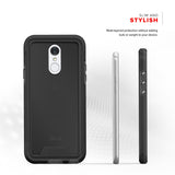 For LG Q7+ - Zizo ION Triple Layered Hybrid Case w/ Tempered Glass Screen Protector LG Q7 Plus