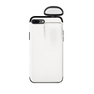 For Apple iPhone 7 8 Plus Cover For AirPods Earphone Holder Hard Case - White