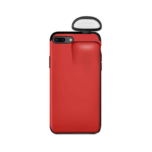 For Apple iPhone 7 8 Plus Cover For AirPods Earphone Holder Hard Case - Red