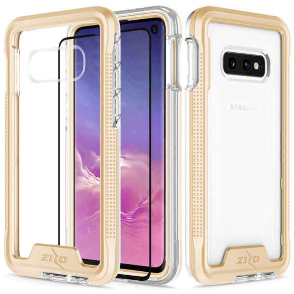 SAMSUNG GALAXY S10E- ION TRIPLE LAYERED HYBRID CASE WITH TEMPERED GLASS SCREEN PROTECTOR