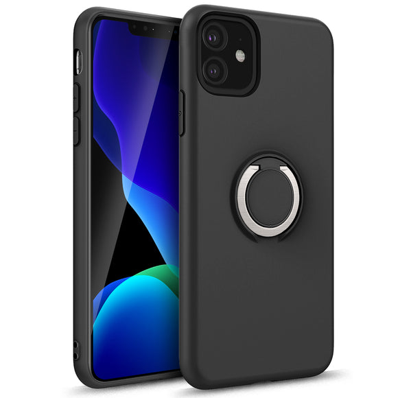 ZIZO REVOLVE Series iPhone 11 Case - Ultra Thin Ring Holder, Kickstand, Built in Magnetic Mount Support - Magnetic Black