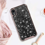 For iPhone XR - Rubberized Dual Layered Full Diamond Hybrid Series Case with Silicon Hybrid Cover in ZV Blister Packaging