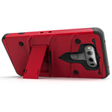 LG V30 ThinQ 5G Case, Zizo Bolt Series with Built-in Kickstand and Holster - RED